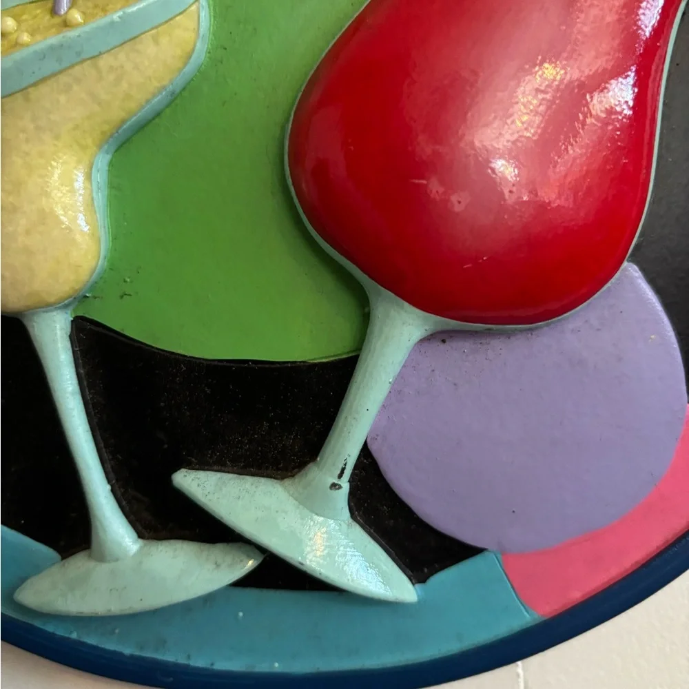 5 O' Clock Somewhere Wall Hanging‎ Plaque 3D Wall Decor Tropical Drink 9.5